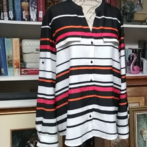 Calvin Klein Tops - Calvin Klein Striped Blouse Size XL